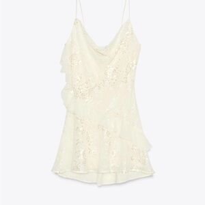 Zara Tik Tok viral ivory sequin mini dress